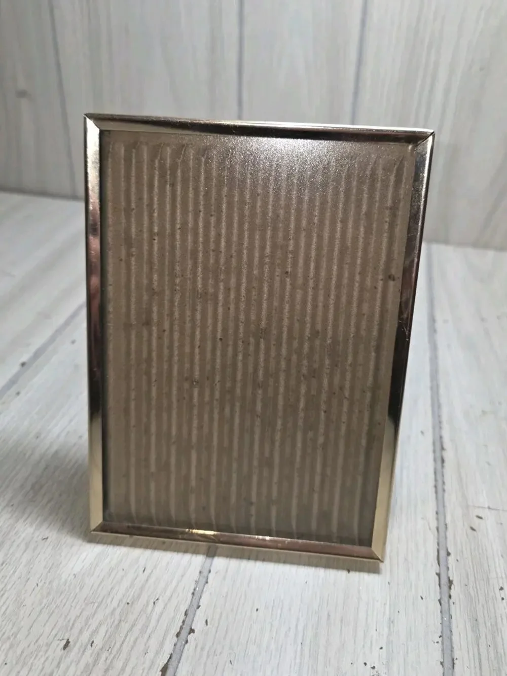 Vintage Gold Tone Picture Frame W/ Etching On Rim 5x7